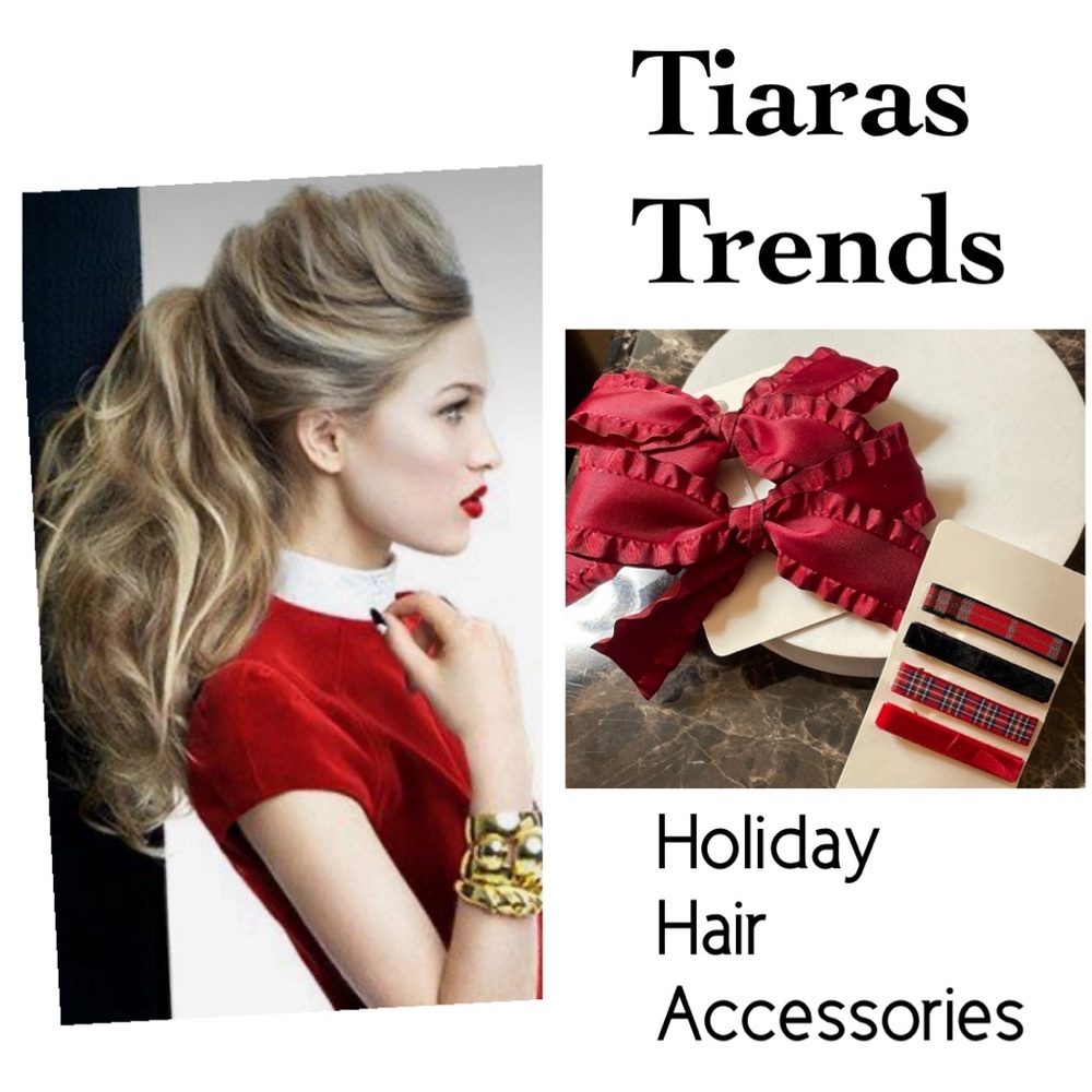 Red Bow And Plaid Clips Hair Accessories
